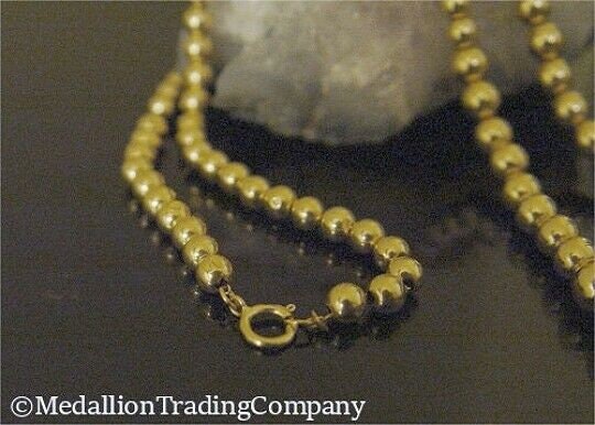 14k Yellow Gold Graduated 8mm Polished Plain Add a Bead Ball Strand Necklace 17"