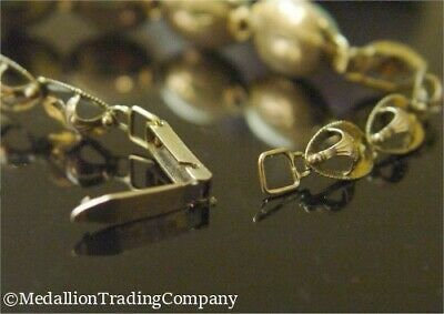 Antique Edwardian Victorian 14k Gold Oval Cabochon Burmese Jade Bracelet Small Wrist 6.5"