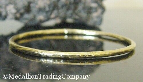 Ippolita Classico 18k Yellow Gold 3mm Hammered Bangle Size 1.5 7.5 Inch