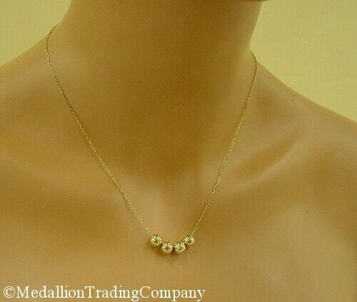 14k Yellow Gold Plain 7mm Authentic Add a Bead Ball 18.5" Chain Necklace
