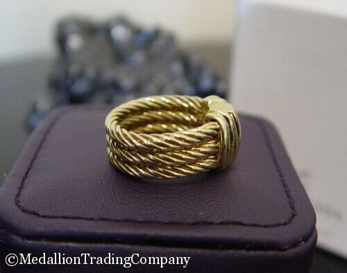 $5400 18k Yellow Gold Charriol Classique .45 ct Princess Diamond Cable Band 19+ grams