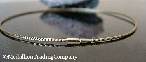 14k Solid Yellow Gold 1.8mm Wire Cable Twist Necklace Bayonet Clasp 17 Inch 10 g