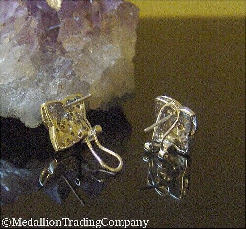 Laura Ramsey 14k White Gold Diamond Celtic Infinity Knot Omega Back Earrings