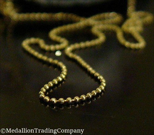 14k  Solid Yellow Gold Milgrain Bead Edge Diamond Heart Pendant 18.25 Inch Ball Chain