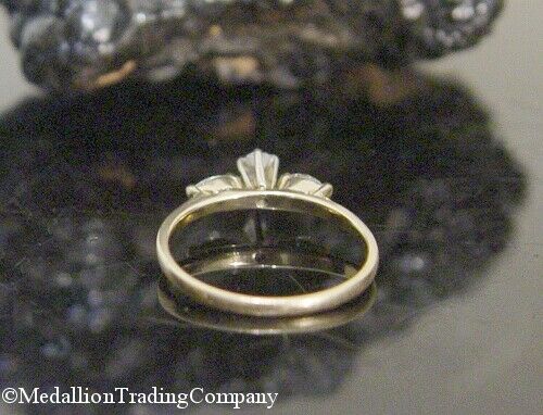 14k Yellow Gold .40 Carat Pear Solitaire Marquise Diamond Wedding Ring 6.75