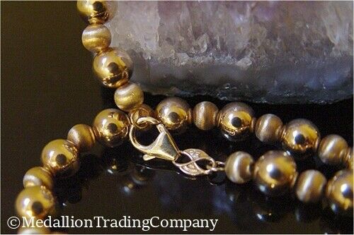 QVC 14k Yellow Eterna Gold Plain Satin Floating Ball 5-7mm Add a Bead Necklace
