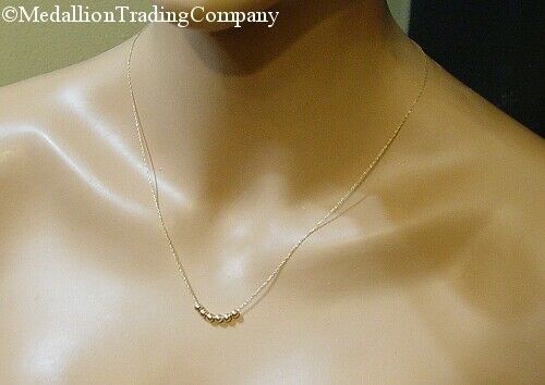 14k Yellow Gold Graduated Plain 4mm Authentic Add a Bead Ball 20 Inch Necklace