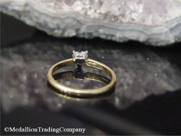 14k Yellow Gold .29 Carat Heart Diamond Prong Set Solitaire Engagement Ring