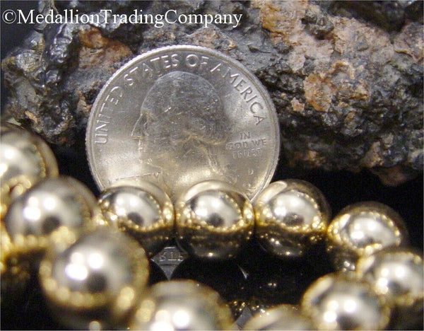 14k Yellow Gold 12mm Resin Milor Plain Ball Bead Strand Necklace 18in