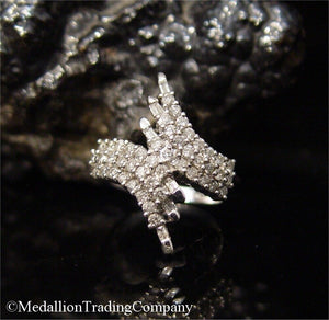 14k White Gold 1.2 Carat Diamond Angel Wings Wrap Ring In Memory Of