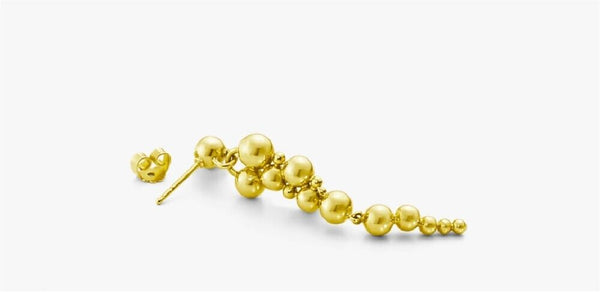 Georg Jensen 18K Yellow Gold Moonlight Grapes Diamond Drop Earrings Retail $3300