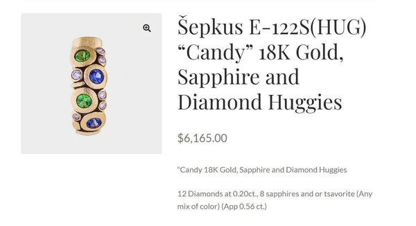 18k Gold Alex Sepkus Diamond Tsavorite Sapphire Huggies Hoop Earrings Reg $6165