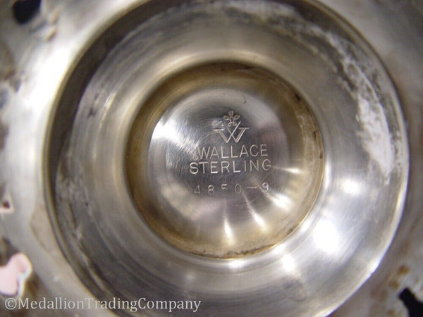 Solid Sterling Silver Wallace Grande Baroque Creamer Sugar w/Lid & Tray Set