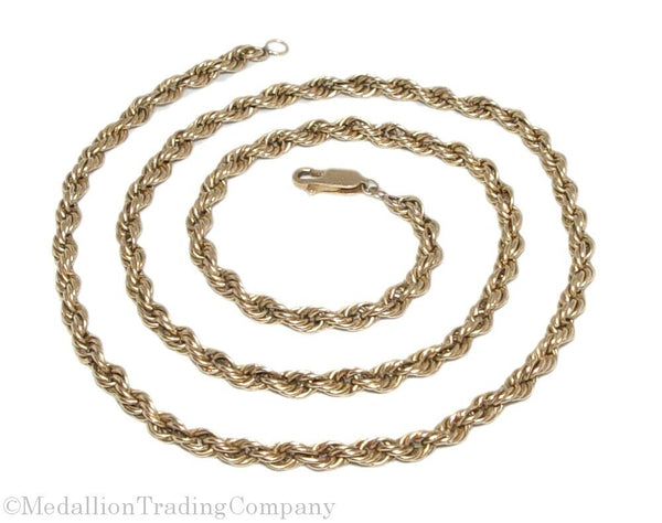 14k Solid Yellow Gold Twisted Rope Chain Necklace 5mm 21.5 inches 12.5 Grams